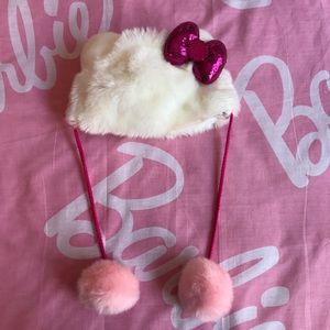 ◆◇HELLO KITTY FAUX FUR HAT◇◆from Japan RARE!!!!!